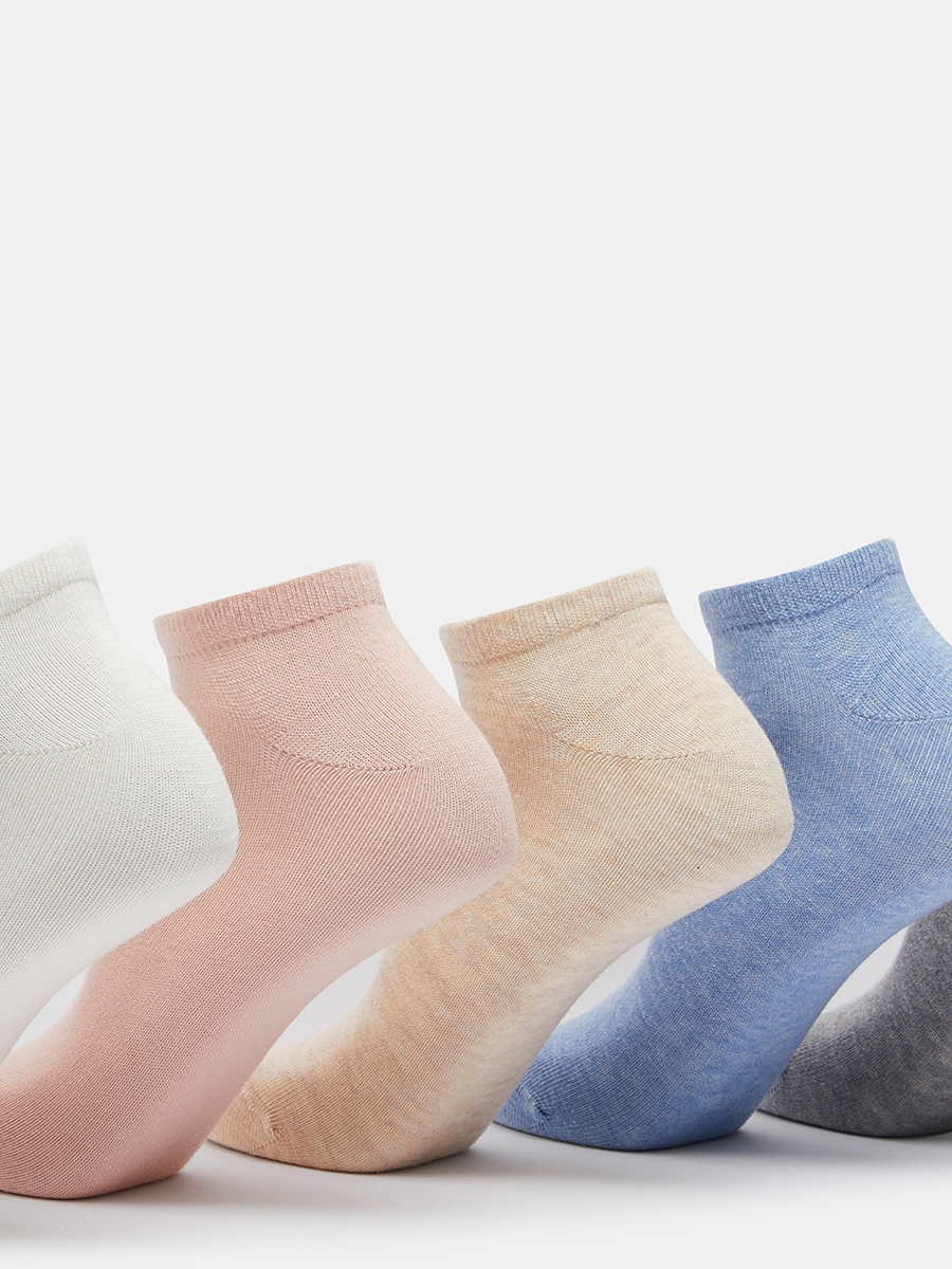 Set of 5 - Solid Ankle Length Socks