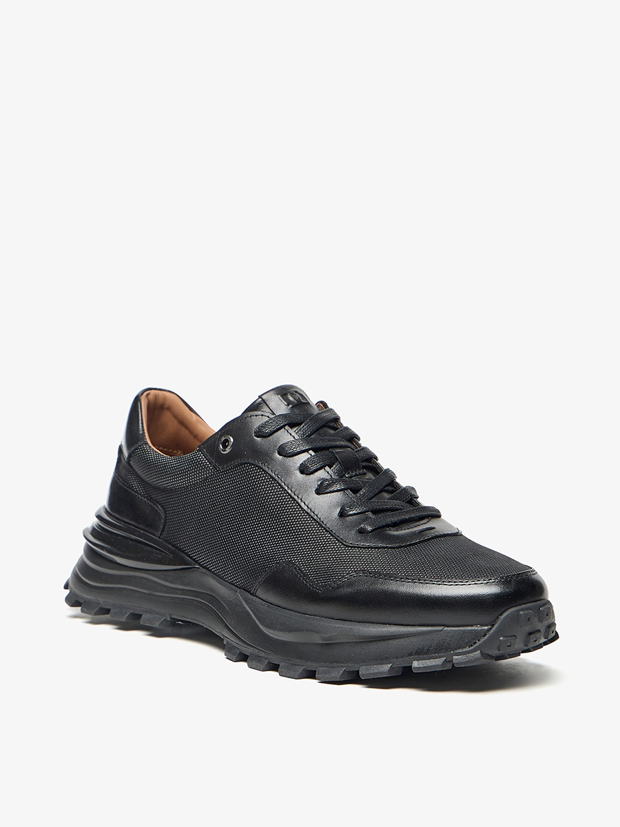 Textured Lace-Up Low Ankle Sneakers