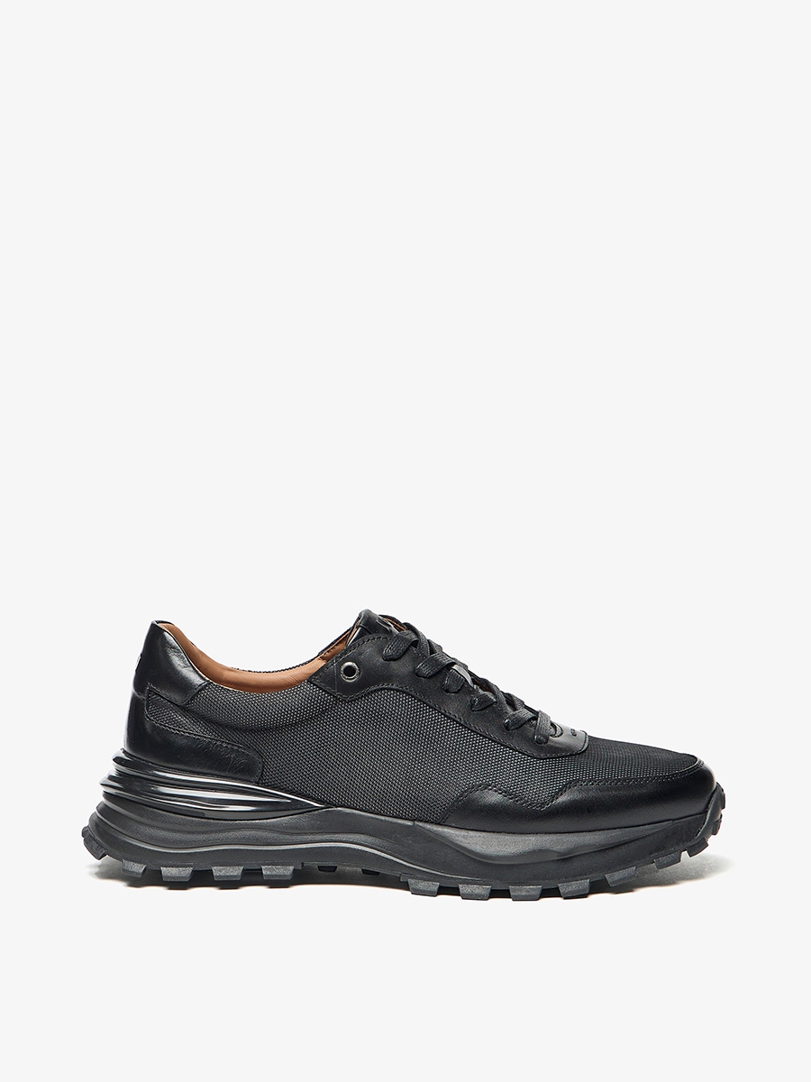 Textured Lace-Up Low Ankle Sneakers