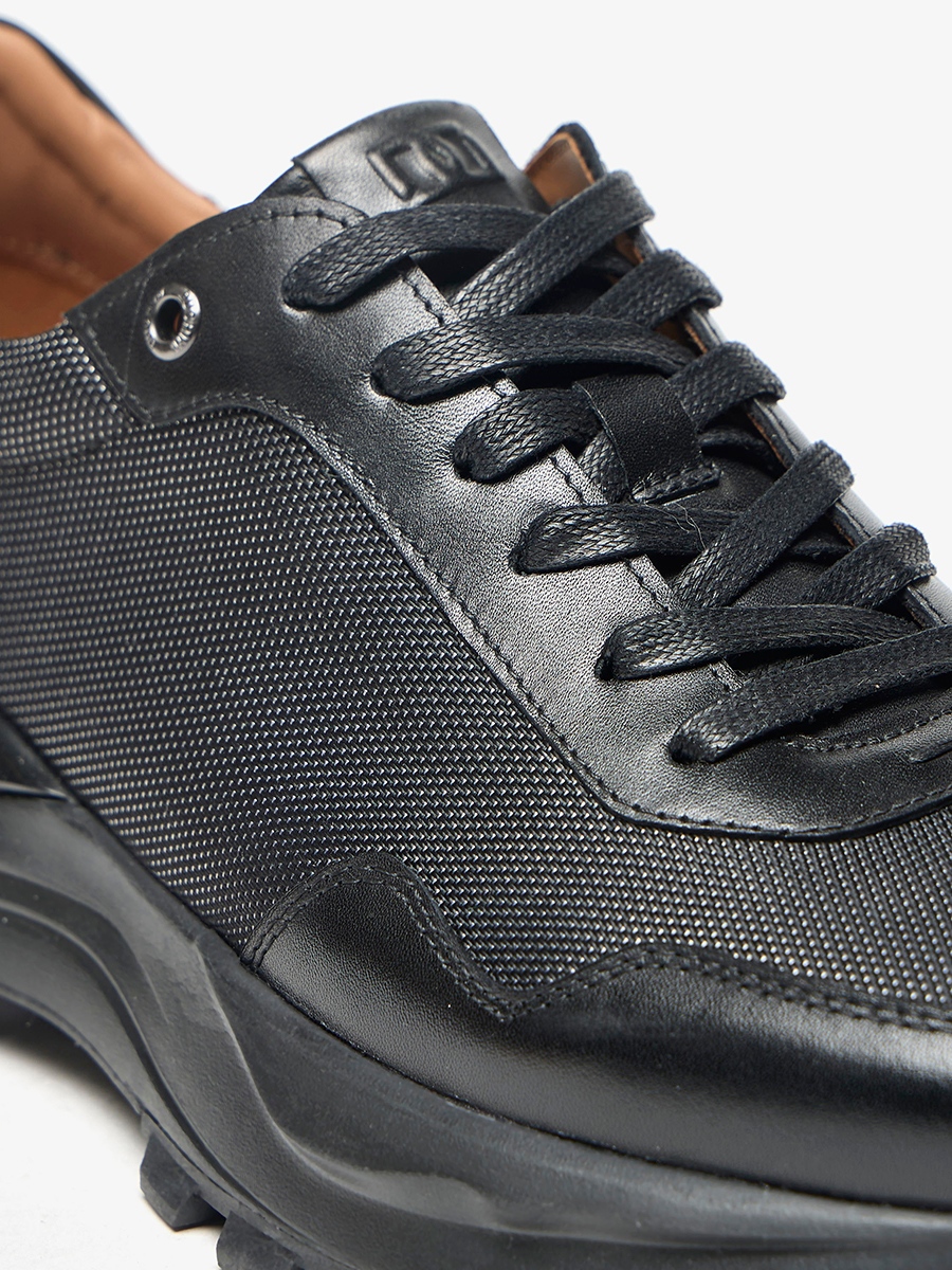 Textured Lace-Up Low Ankle Sneakers