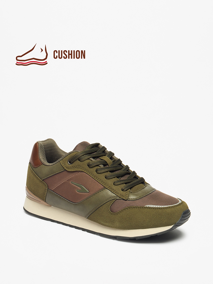 Colourblock Lace-Up Sports Shoes with Cushioning