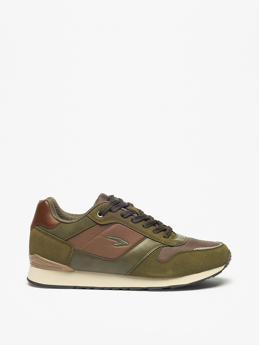 Colourblock Lace-Up Sports Shoes with Cushioning