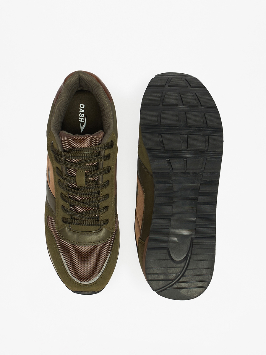 Colourblock Lace-Up Sports Shoes with Cushioning