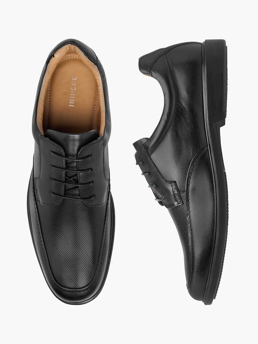 Textured Lace-Up Derby Shoes