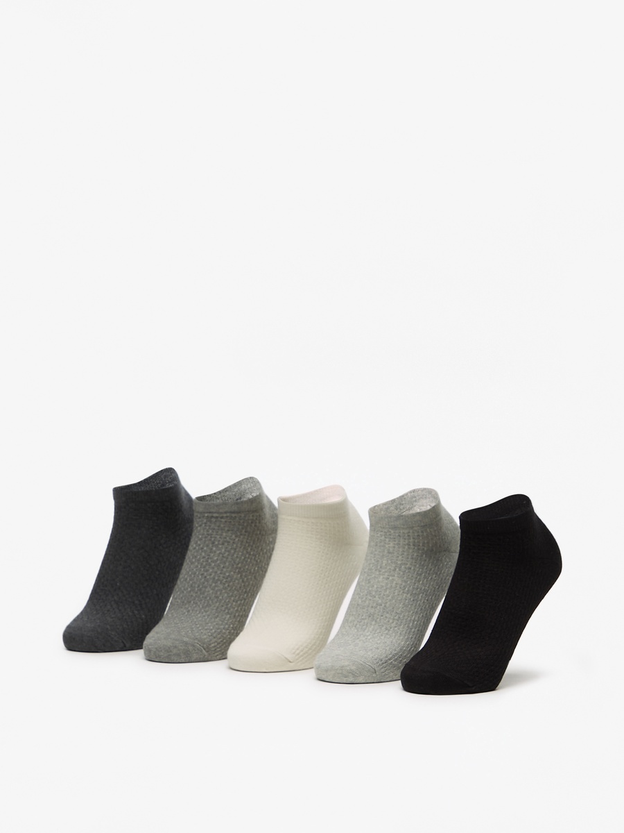 Set of 5 - Textured Ankle Length Socks