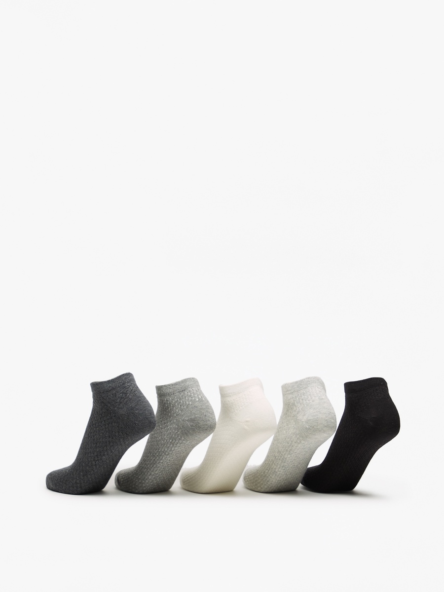 Set of 5 - Textured Ankle Length Socks