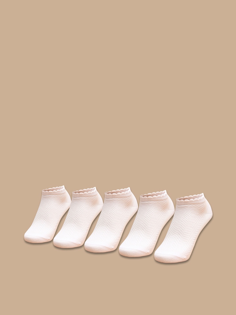 Set of 5 - Textured Ankle Length Socks