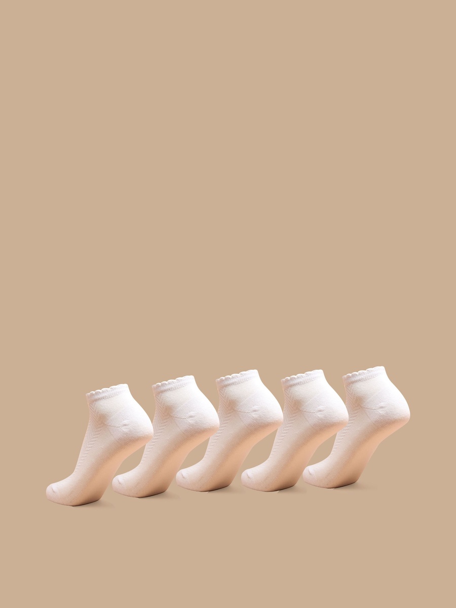 Set of 5 - Textured Ankle Length Socks