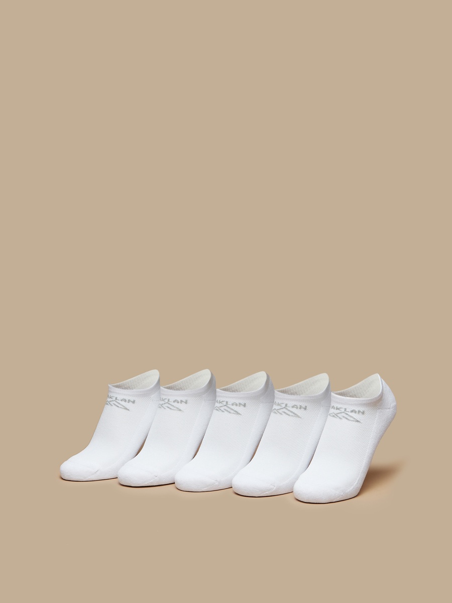 Set of 5 - Logo Print Ankle Length Sports Socks