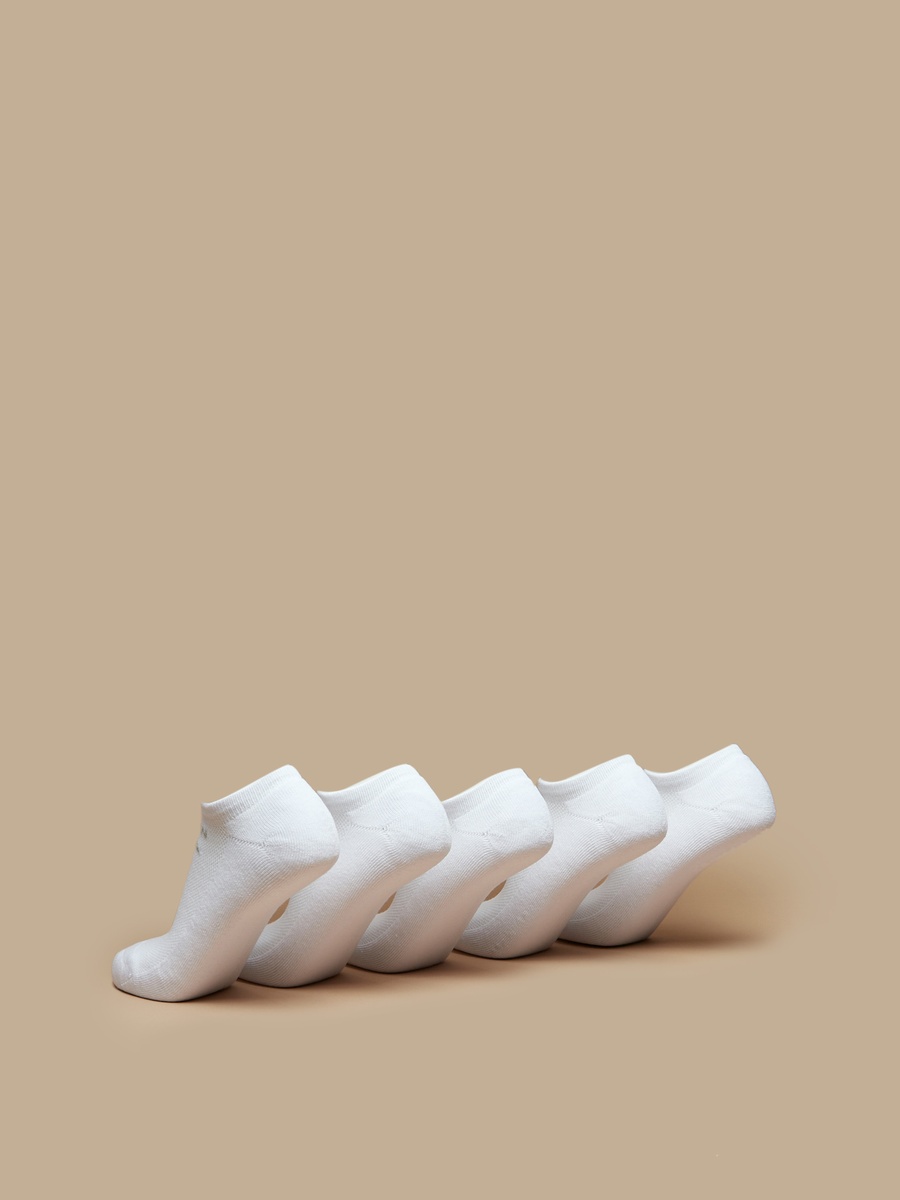 Set of 5 - Logo Print Ankle Length Sports Socks