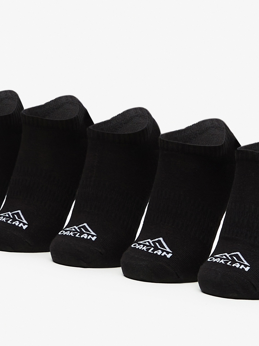 Set of 5 - Logo Print Ankle Length Sports Socks