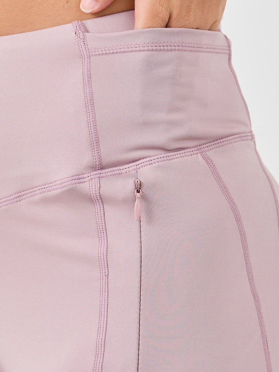 Broad Waistband Zipper Pocket Leggings