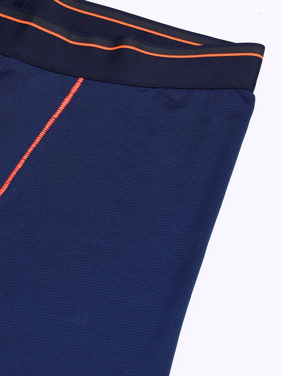 Blue Solid 4-Way Stretch Trunks
