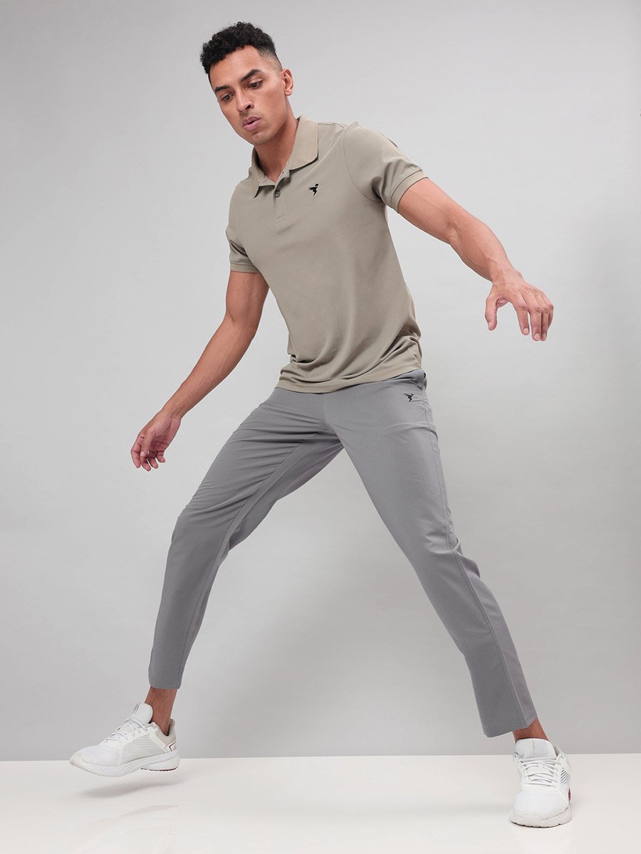 Solid Mid Rise Regular Fit Joggers