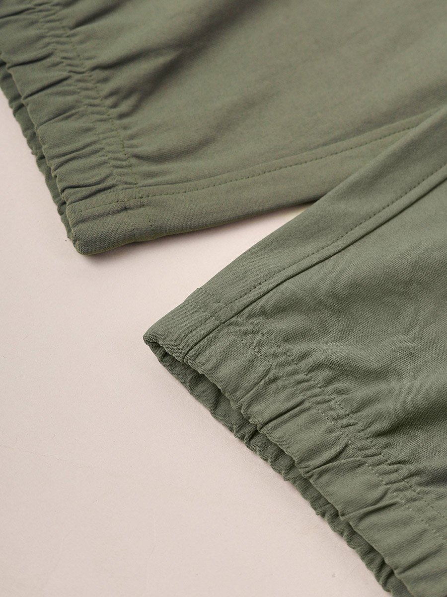 Solid Stretch Joggers with Drawstring