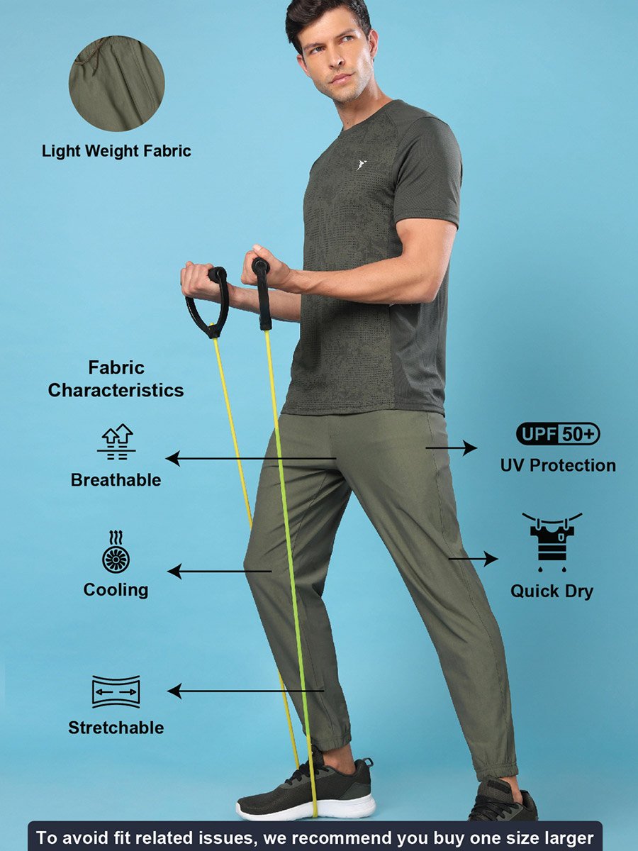 Solid Stretch Joggers with Drawstring