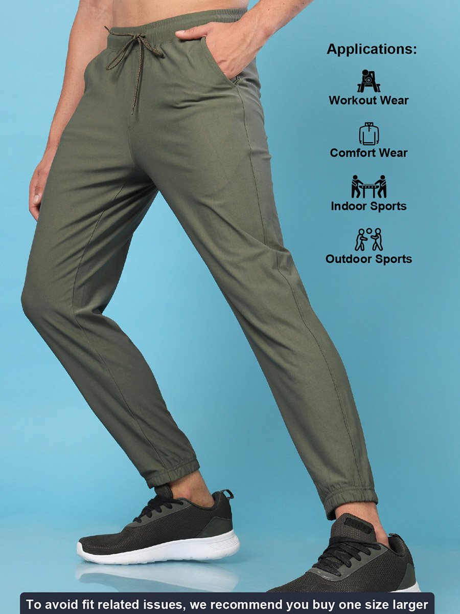 Solid Stretch Joggers with Drawstring