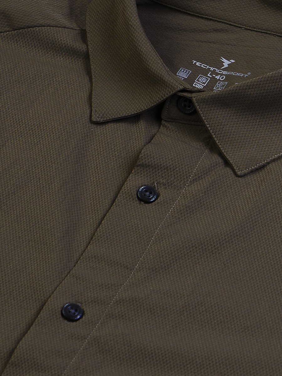 Solid 2-Way Stretch Long Sleeve Regular Fit Shirt