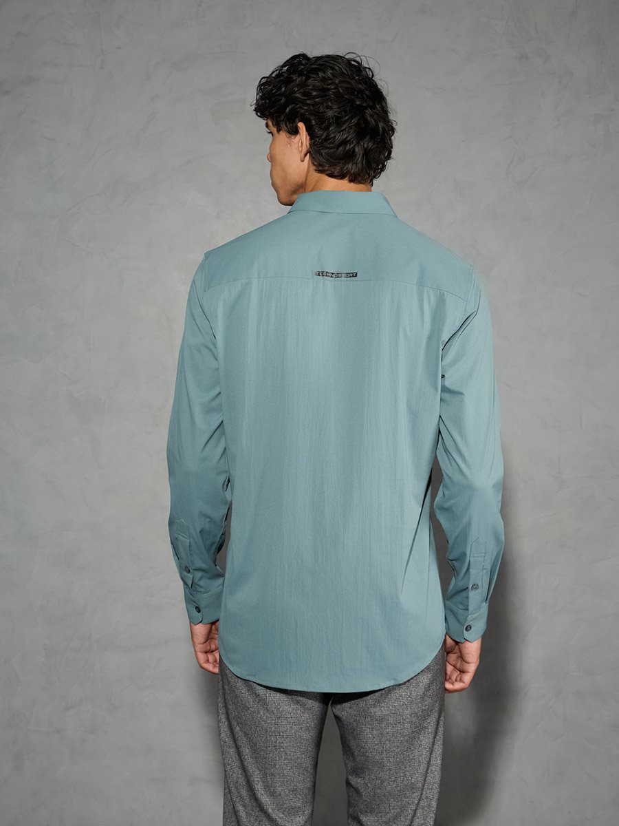 Solid Spread Collar Regular Fit Shirt