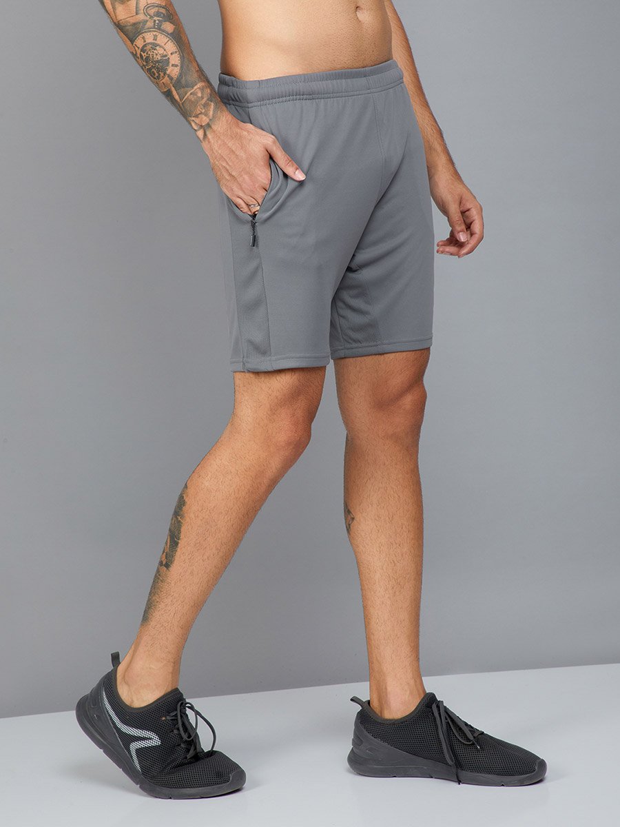 Solid Mid Rise Regular Fit Shorts