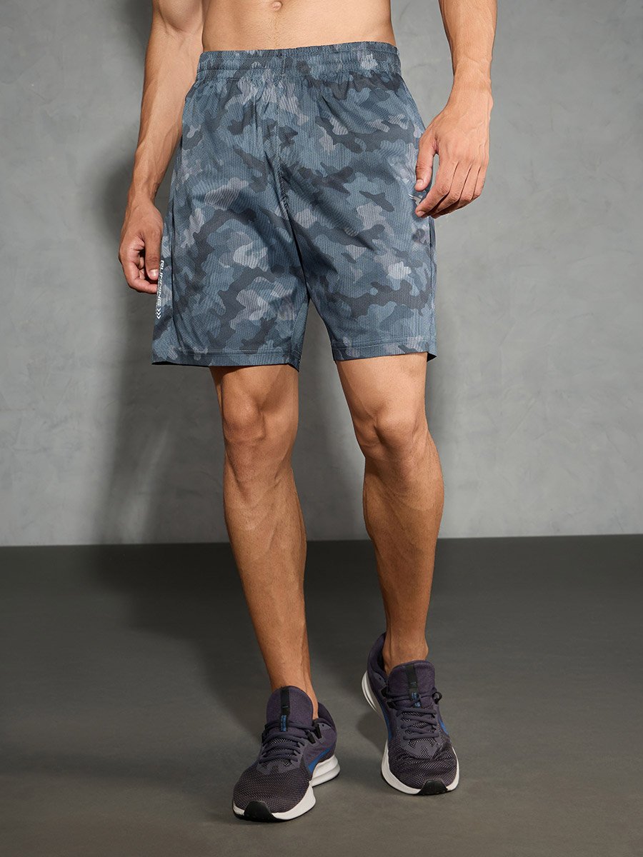Solid 2-Way Stretch Camouflage Shorts