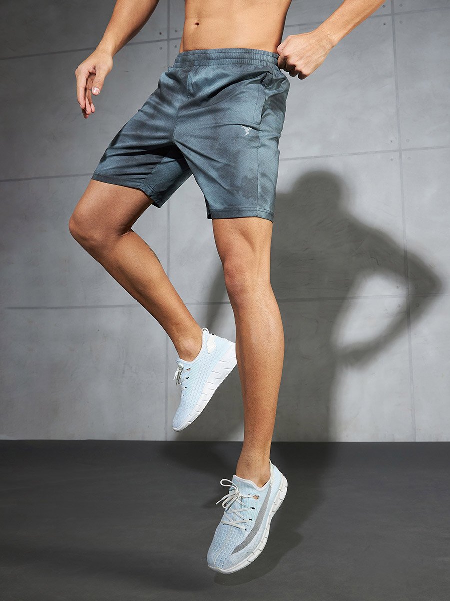 Solid 2-Way Stretch Tie-Dye Print Shorts