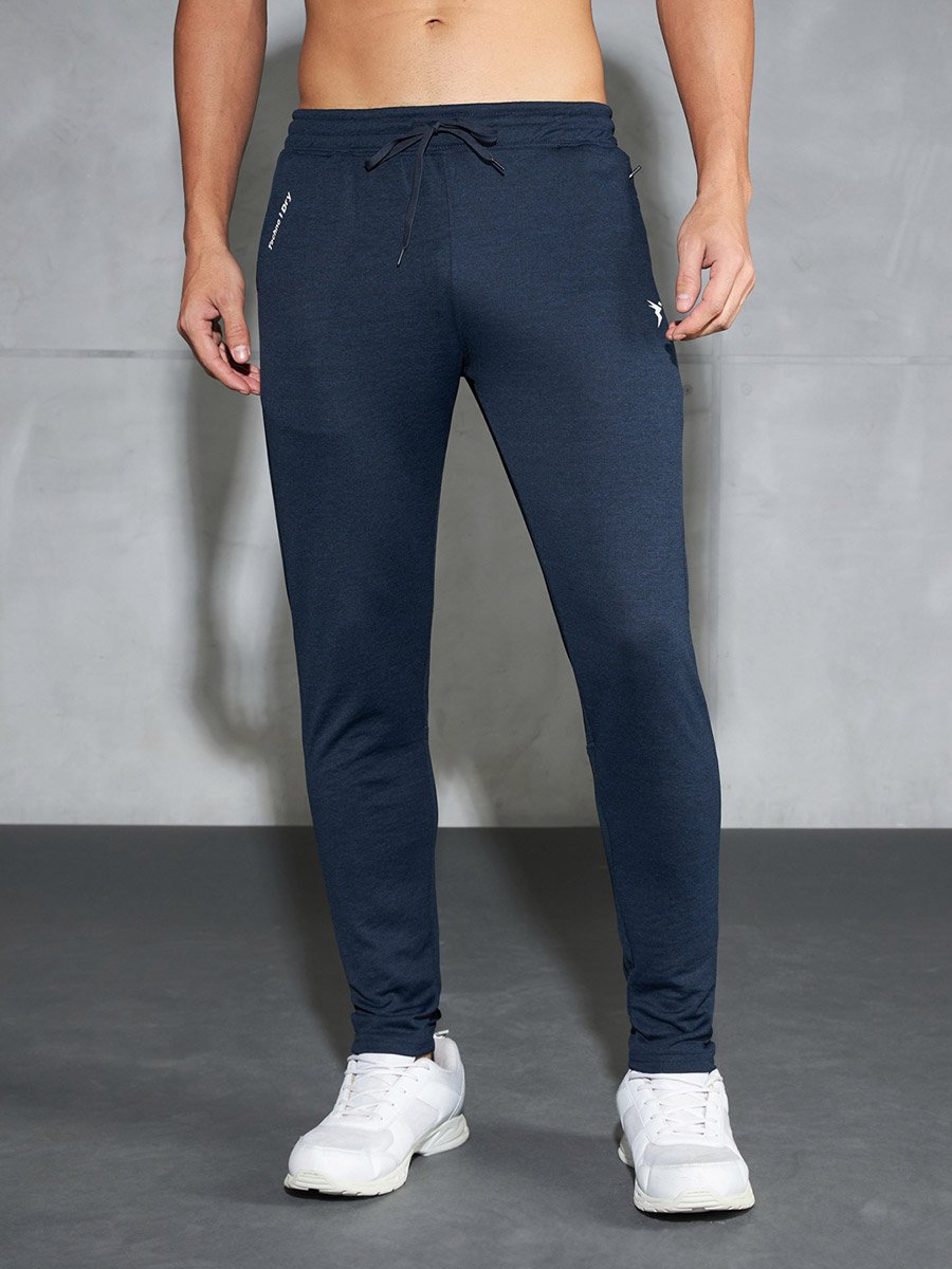 Solid Mid Rise Stretch Trackpants