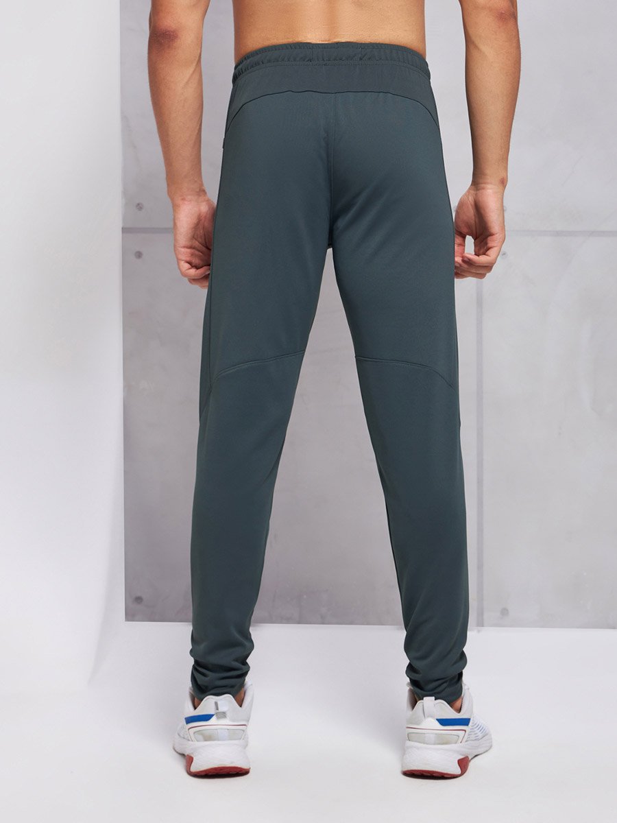 Men Grey Solid Elasticated Waistband Track Pants