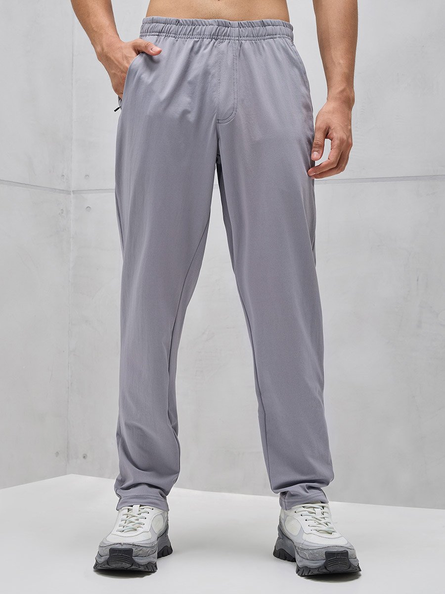 Men Solid Relaxed Fit Trackpants