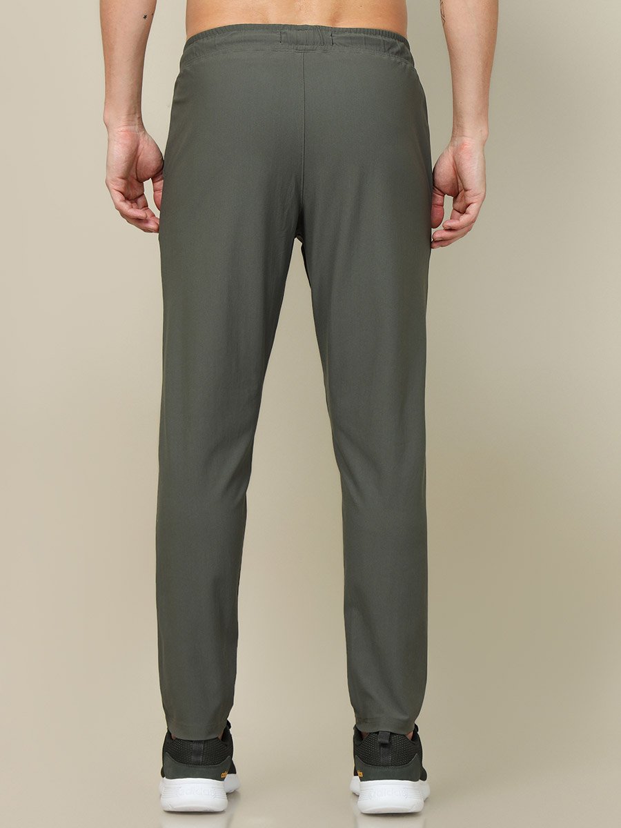 Men Solid 4-Way Stretch Track Pants