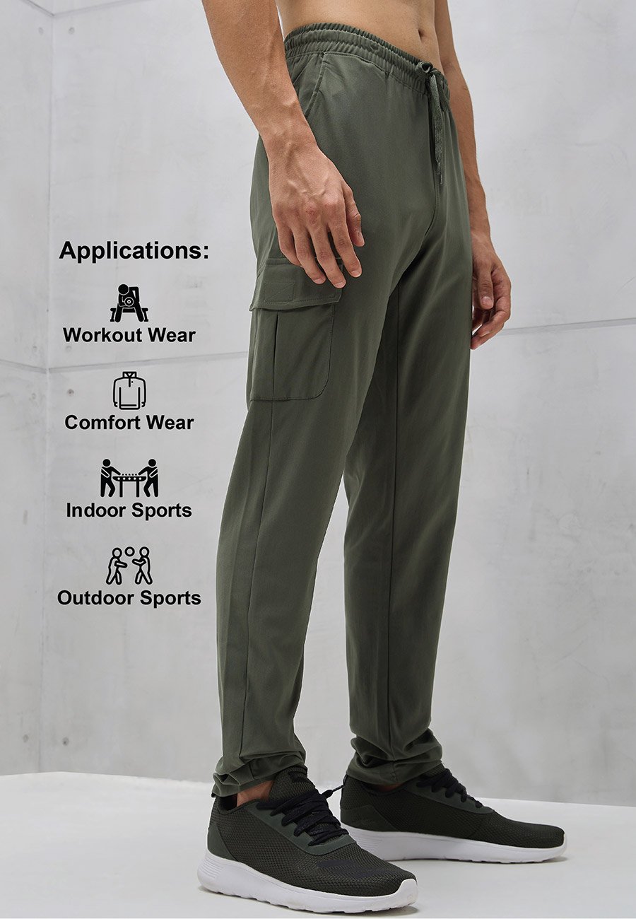 Solid 4-Way Stretch Cargo Pants