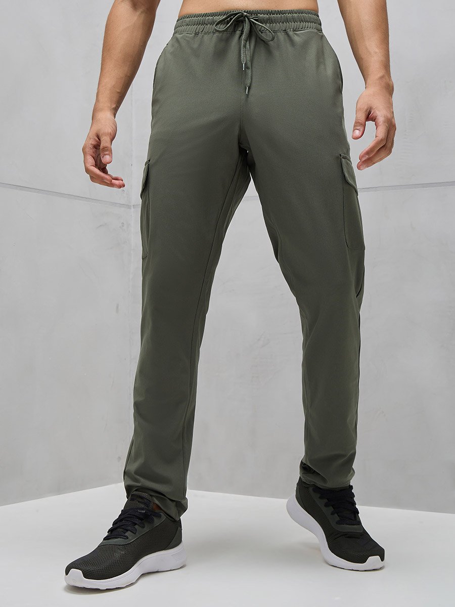 Solid 4-Way Stretch Cargo Pants