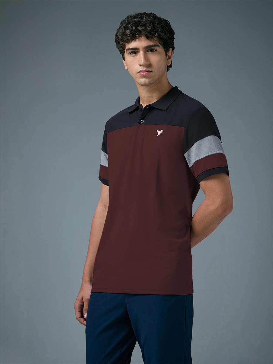 Men Slim Fit Color Block Pique Polo