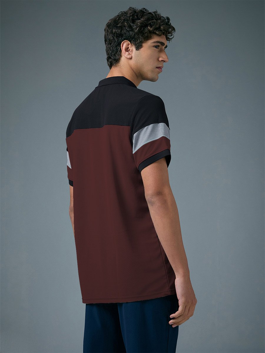 Men Slim Fit Color Block Pique Polo