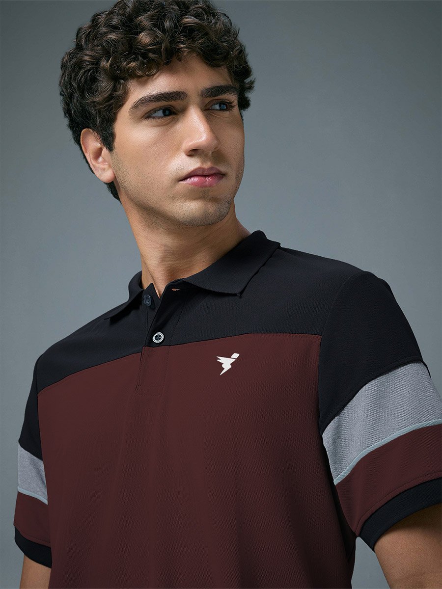 Men Slim Fit Color Block Pique Polo