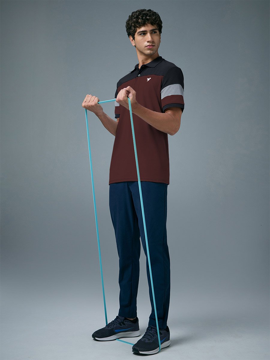 Men Slim Fit Color Block Pique Polo