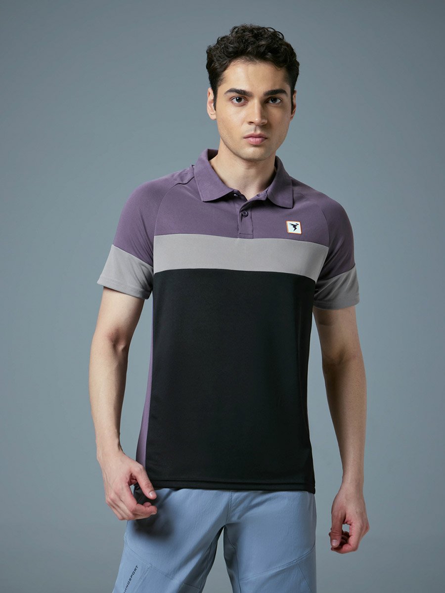 Color Block Short Sleeve Polo T-Shirt