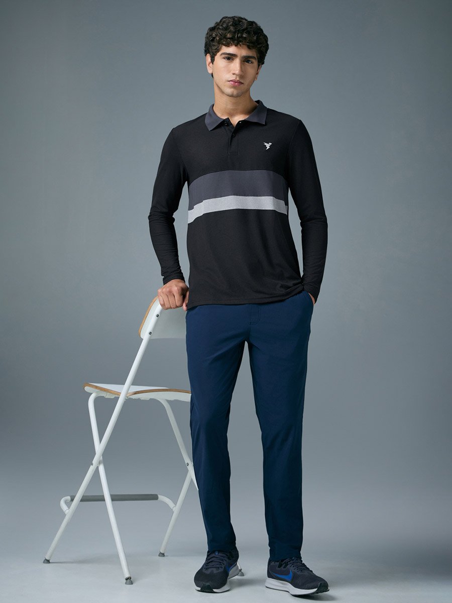 Men Slim Fit Contrast Panel Polo