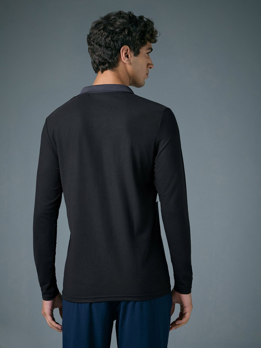 Men Slim Fit Contrast Panel Polo