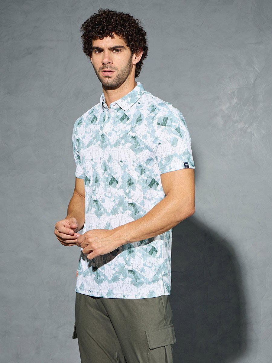 Men Printed Slim Fit Polo