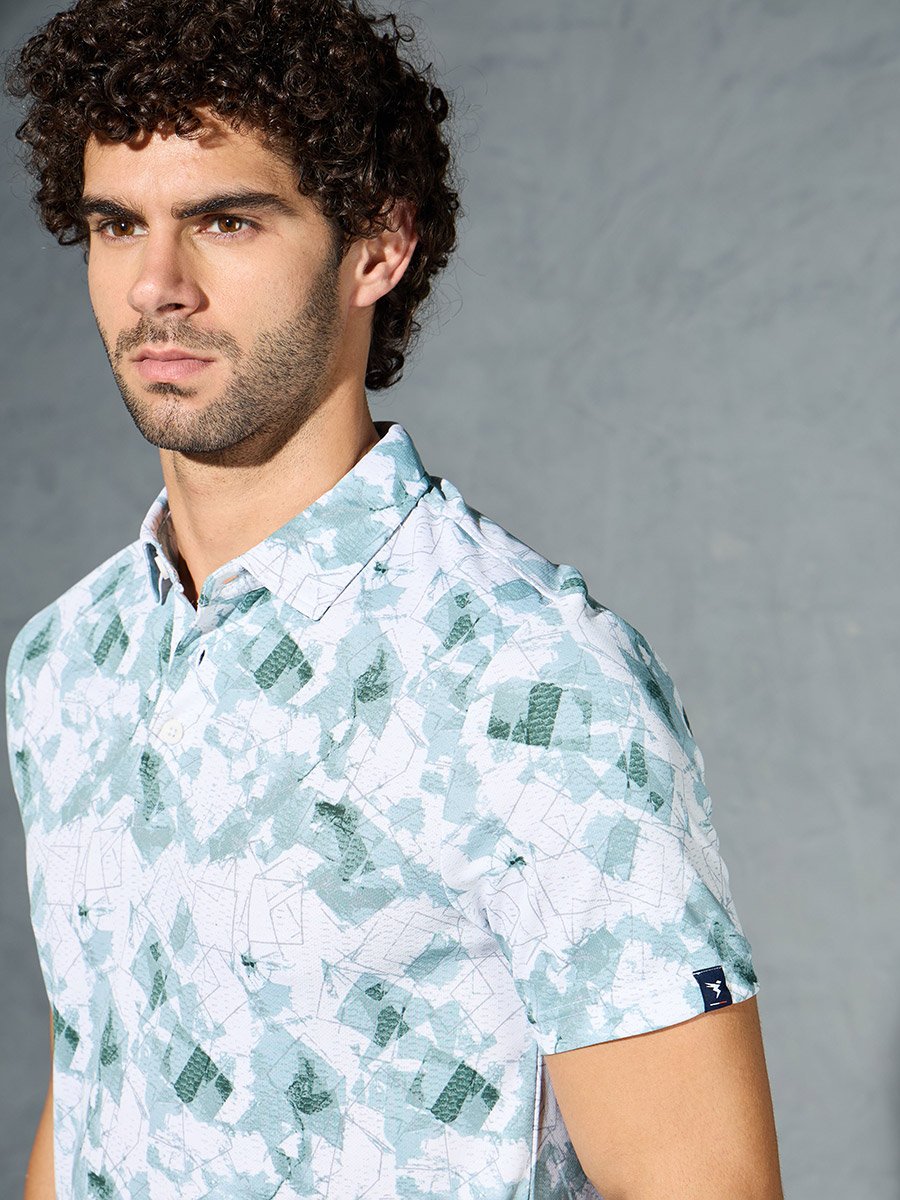 Men Printed Slim Fit Polo