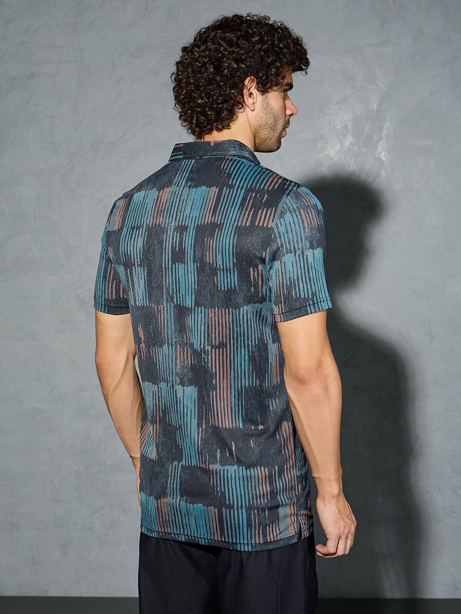 Men All Over Print Slim Fit Polo