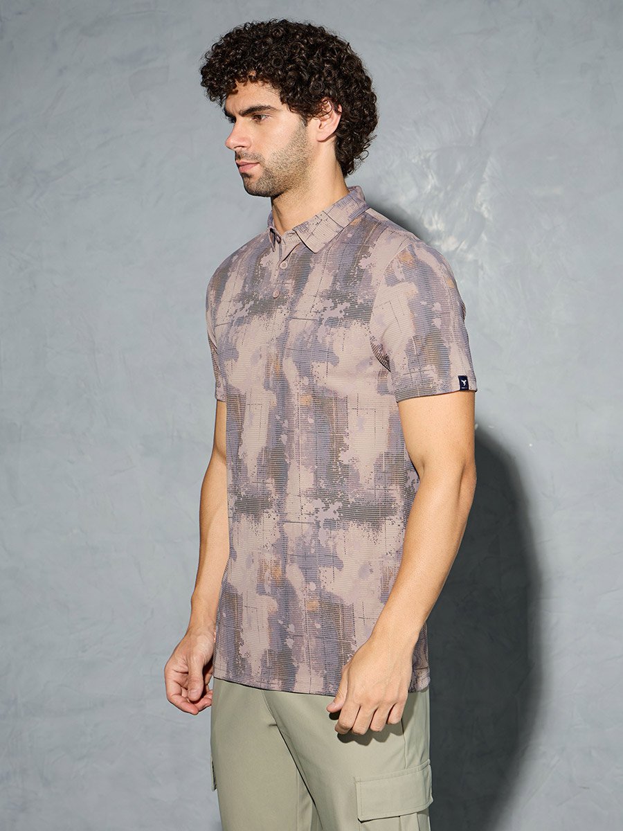 Men Printed Slim Fit Polo