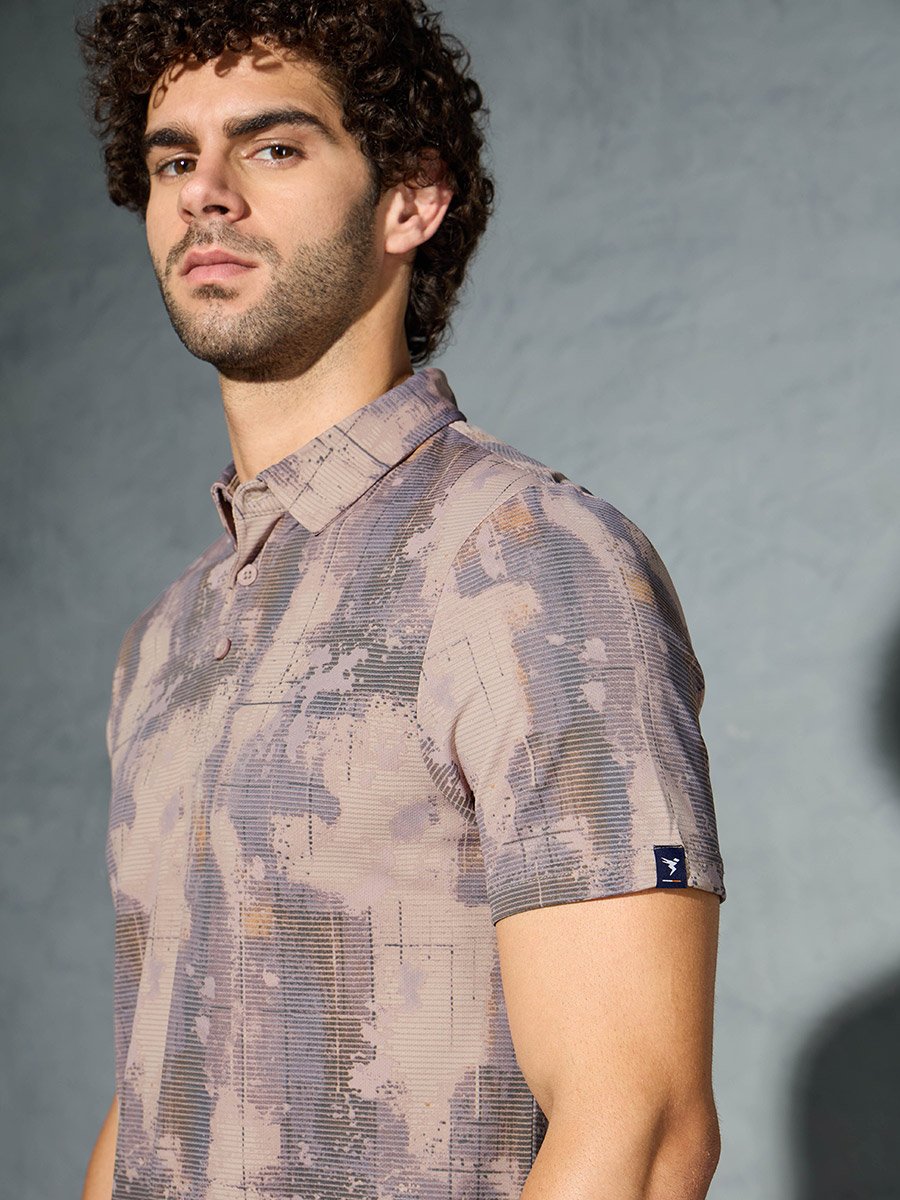 Men Printed Slim Fit Polo