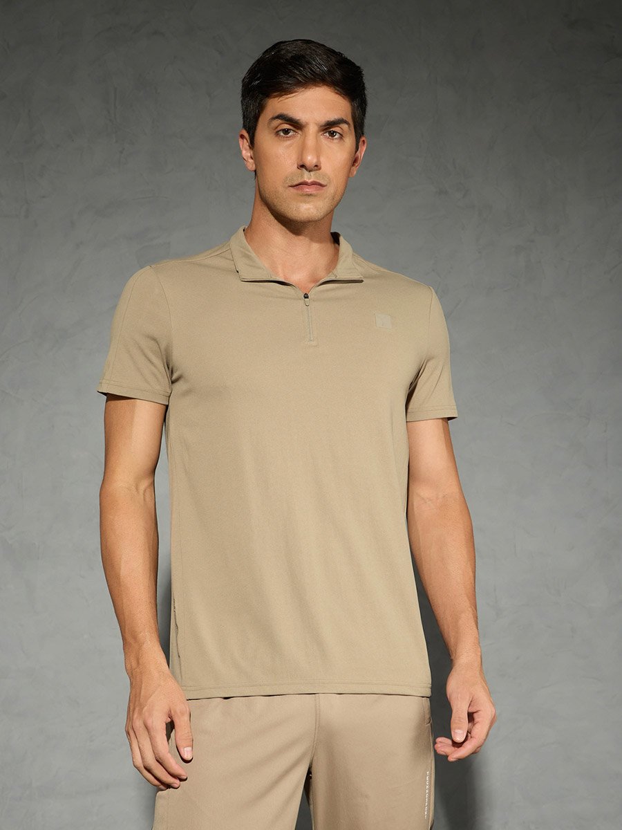 Solid Short Sleeve Stretch Polo T-Shirt