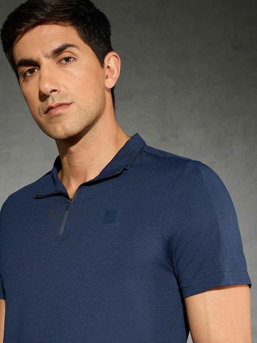 Solid Short Sleeve Stretch Polo T-Shirt