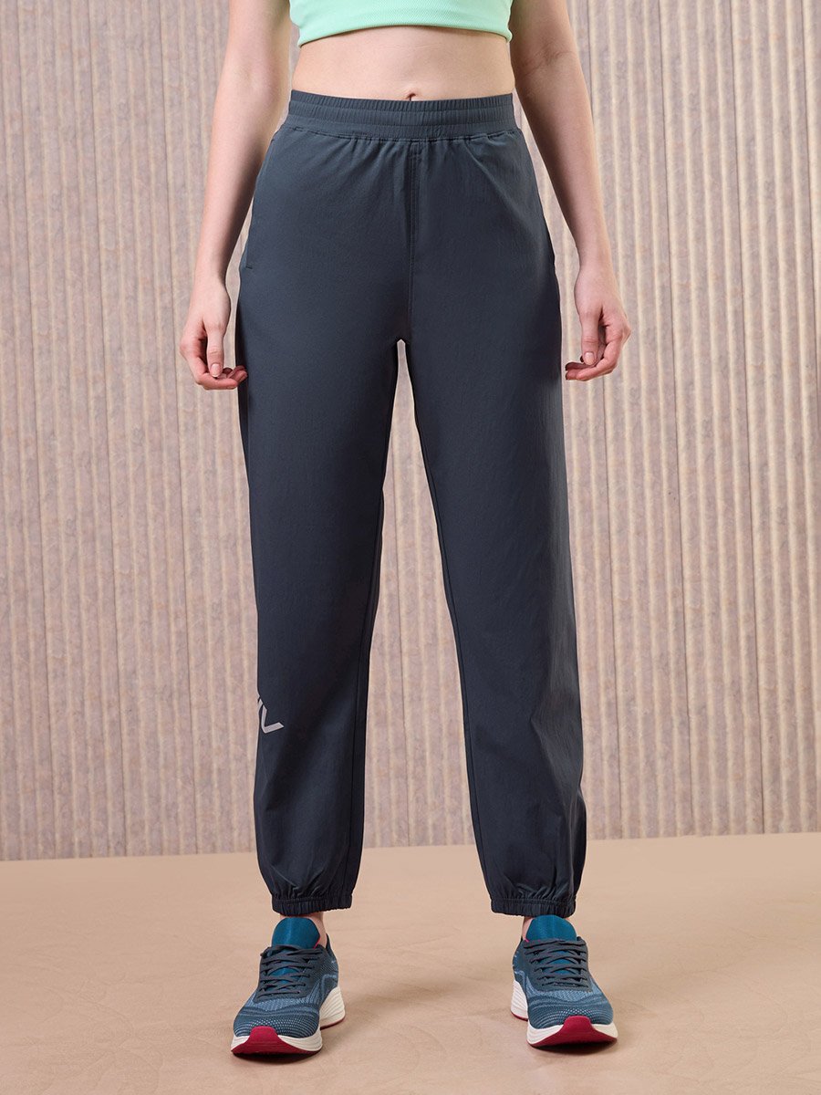 Women Grey Solid 2-Way Stretch Joggers