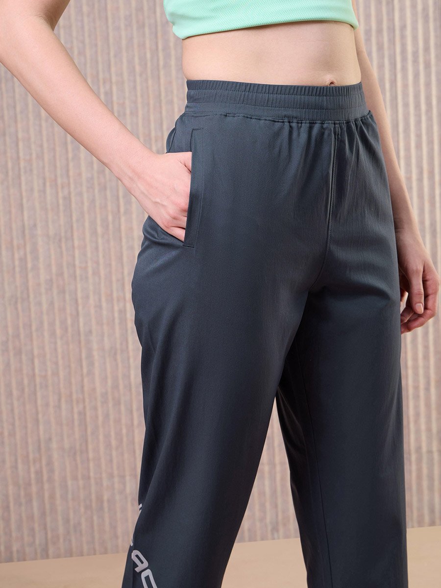 Women Grey Solid 2-Way Stretch Joggers
