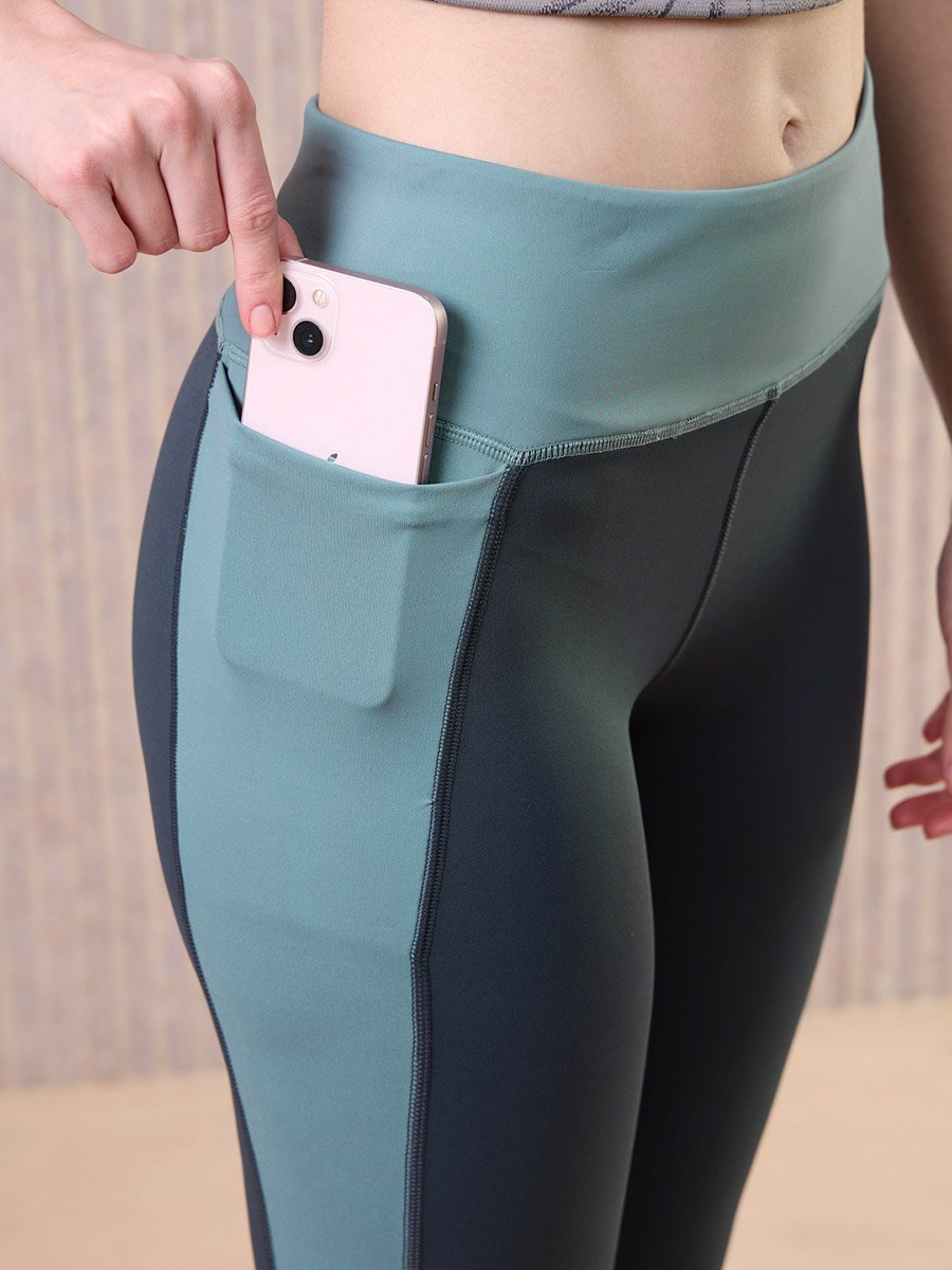 Women Color Block 4-Way Stretch Leggings