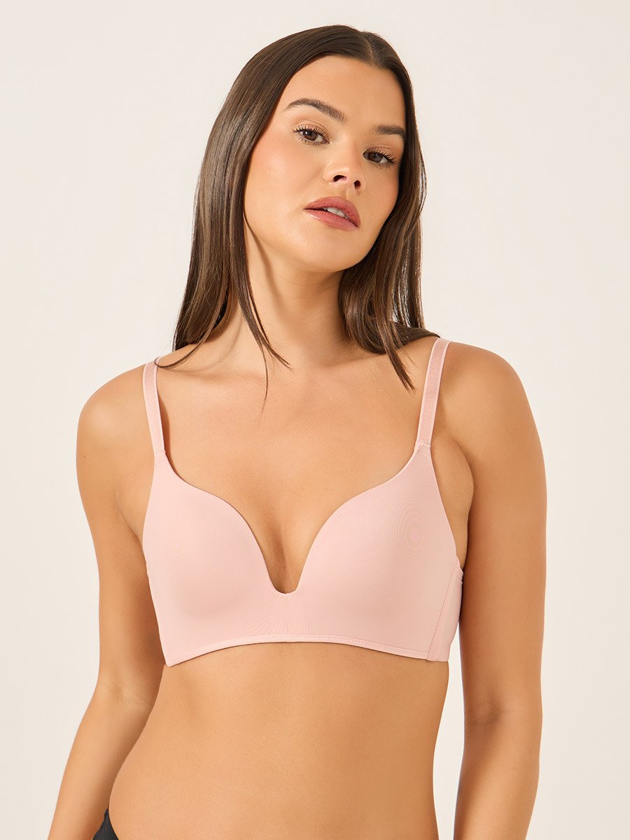 Solid Padded Non Wired Plunge Bra